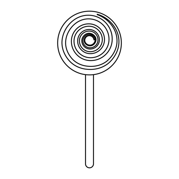 Ilustración simple de dulces en un palo para el día de Halloween - Vector, Imagen