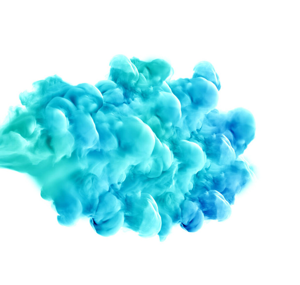 Turquoise smoke on a white background. 3d rendering, 3d illustration. - Photo, Image
