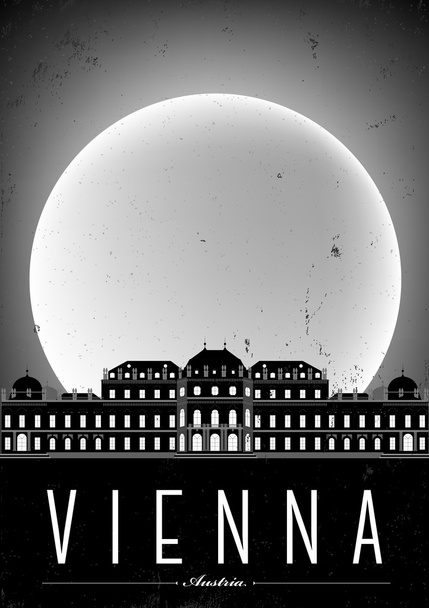 Viyana şehir poster - Vektör, Görsel