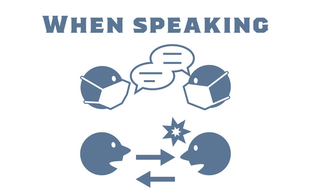 Icono ilustración mostrando puntos a tener en cuenta cuando se habla - Vector, imagen