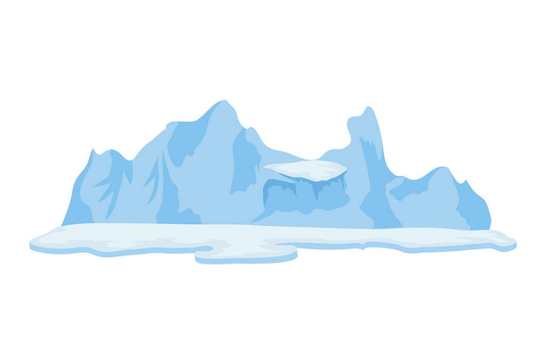 iceberg bloque ártico icono aislado - Vector, imagen