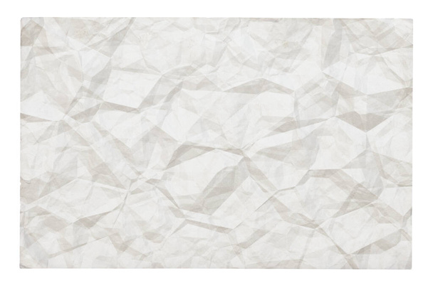vieux papier froissé blanc avec copyspace isolé sur fond blanc - Photo, image