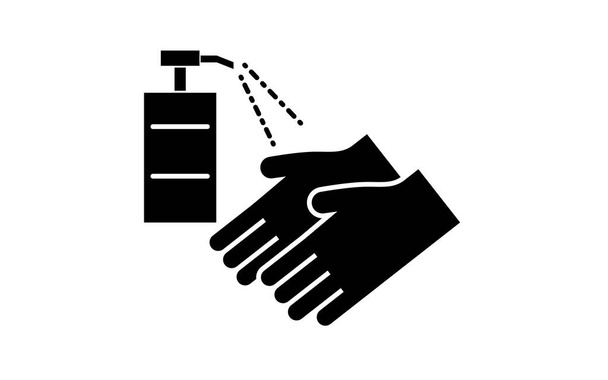 Απεικόνιση απολύμανσης χεριών με ψεκασμό - Διάνυσμα, εικόνα