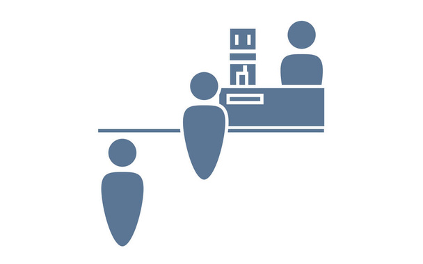 Icon illustration that recommends to line up with a wide space - Vector, Image