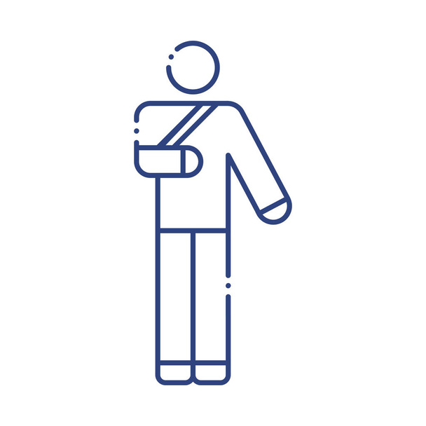 человек с иконой стиля hand break line - Вектор,изображение