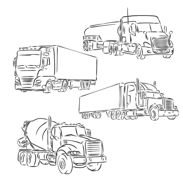 camion europeo delineato simbolo vettoriale - Vettoriali, immagini