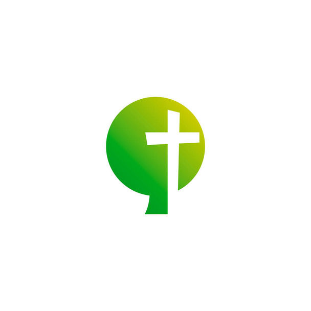 логотип хреста всередині дерева у формі кола
 - Вектор, зображення
