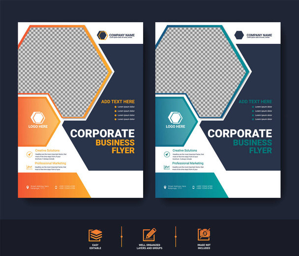 Abstract Business Flyer template set for cover brochure corporate - Vector, Image