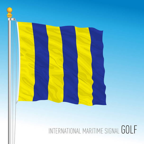 Golf zászló, nemzetközi tengeri jel, vektor illusztráció - Vektor, kép