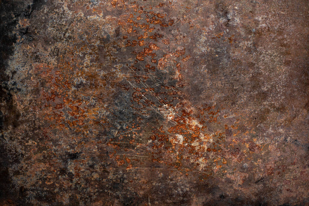 Empty brown rusty background or rusty metal texture - Foto, afbeelding