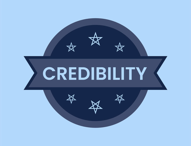 Illustration vectorielle de badge de crédibilité, Timbre de crédibilité - Vecteur, image