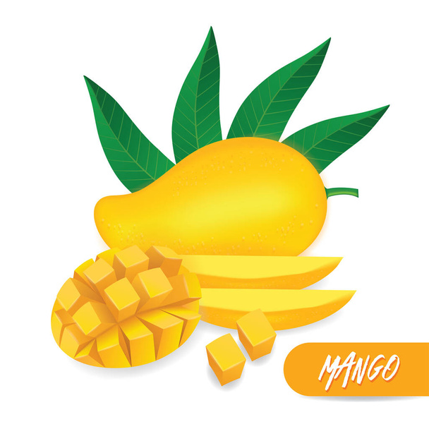 Mango taze meyve grafik vektör illüstrasyonu. - Vektör, Görsel