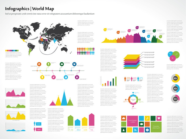 インフォ グラフィックを設定します。世界地図 - ベクター画像