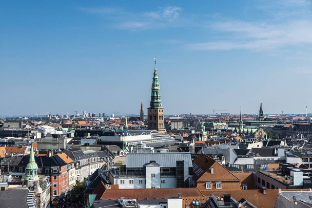 Überblick über Kopenhagen vom Round Tower (Roundetrn) in Dänemark aus gesehen - Foto, Bild