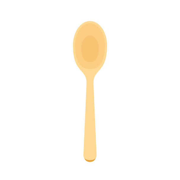 Spoon vector. Cucchiaio di legno su sfondo bianco. - Vettoriali, immagini