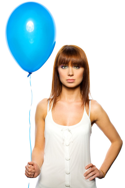 Woman with ballon - Foto, afbeelding
