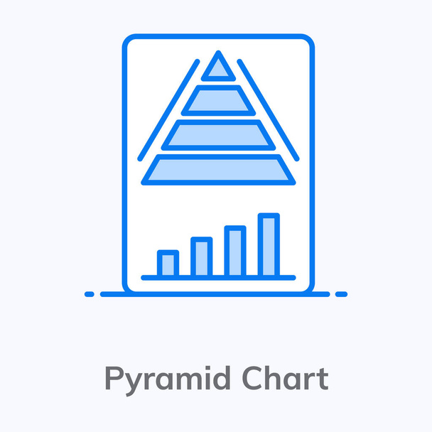Triangle shapes graph like a pyramid depicting pyramid chart  - Vector, Image