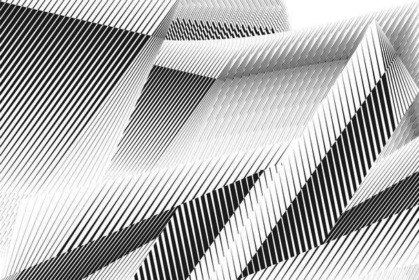 Fondo de líneas de medio tono abstracto, patrón dinámico geométrico, vector de textura de diseño moderno. - Vector, imagen