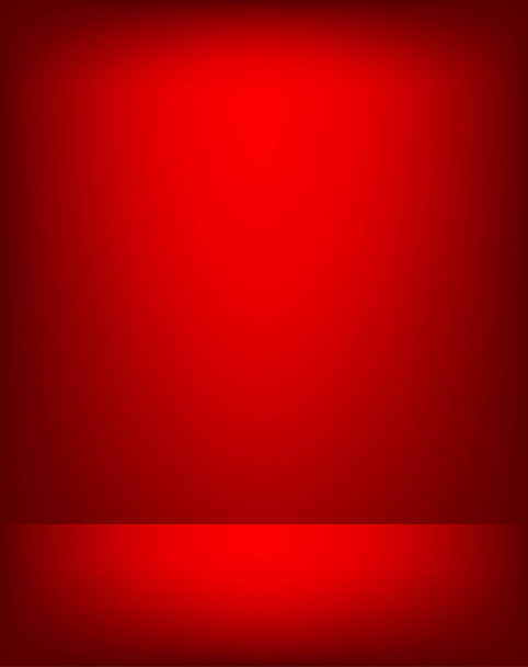 Üres piros színű stúdió szoba luxus háttér. Absztrakt gradiens piros, háttérként használt kijelző termékek design web sablon, Vektor illusztráció - Vektor, kép