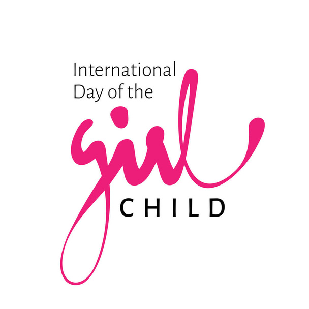 Design for celebrating International Day Of The Girl Child, October 11th in vector illustration - Vektor, obrázek