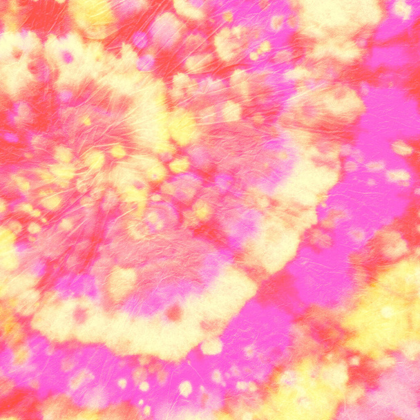 Abstract Dye. Hippie Circle Pattern. Orange Color  - Photo, Image