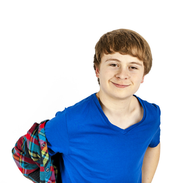boldog barátságos tizenéves fiú - Fotó, kép