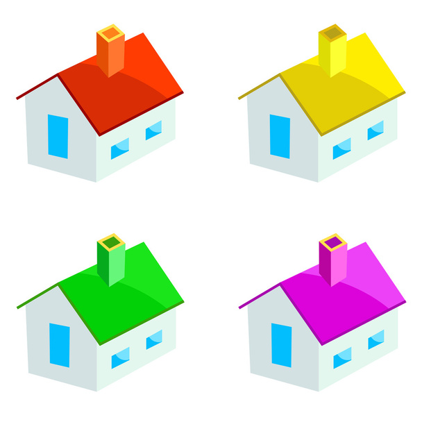 veelkleurige huizen - Vector, afbeelding