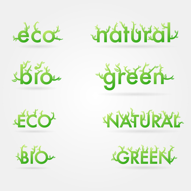Set of clean ecology logo titles - Vektor, Bild