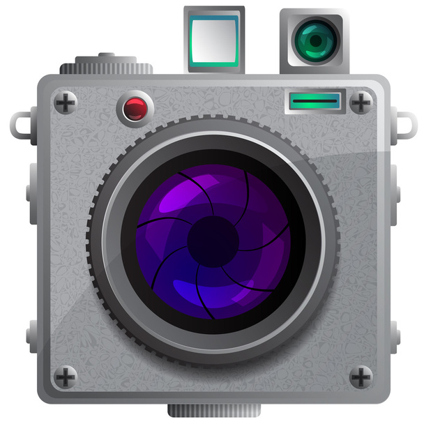Compact camera with a lens. - Vector, Image