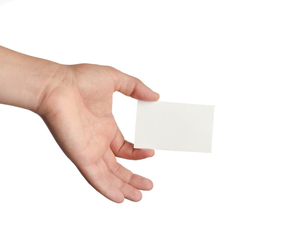 Hand hold blank business card - Foto, imagen