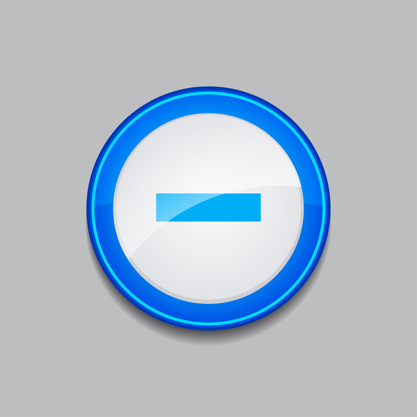 Minus Circular Vector Blue Web Icon Button - Vector, imagen