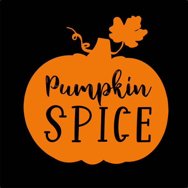 Hand sketched PUMPKIN SPICE quote as banner. Lettering for poster, label, sticker, flyer, header, card, advertisement, announcement.. - Vettoriali, immagini