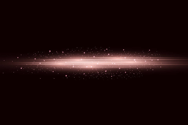 Абстрактный красный лазерный луч. Прозрачный изолированный на черном фоне. Векторная иллюстрация. Эффективное освещение. Направленный прожектор - Вектор,изображение