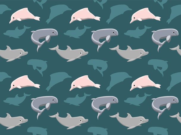 Dolphins Wallpaper 4 Seamless Pattern - Вектор, зображення
