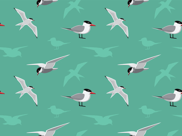 Bird Tern Wallpaper Seamless Pattern - Vektor, obrázek