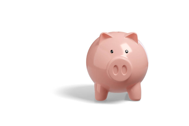 Piggy bank isolated on white background. Savings concept. 3d illustration. - Photo, Image