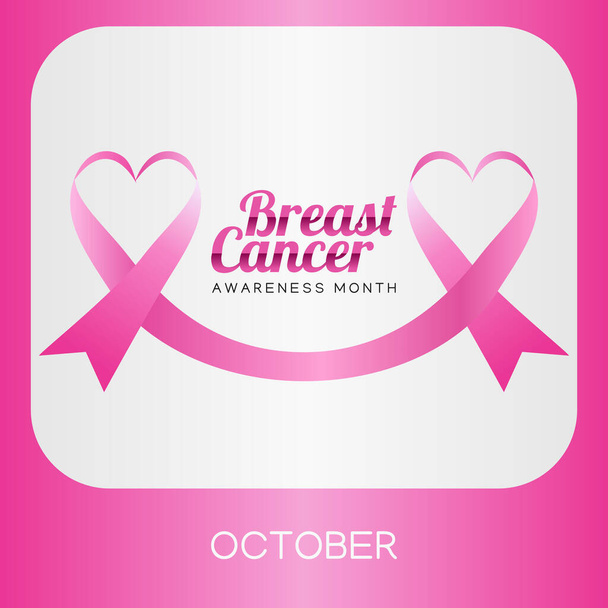 Breast cancer awareness pink card. Vector illustration. For poster, flyer  or banner. Breast Cancer Awareness Ribbon on Bra. Pink brassiere. Breast  Cancer Awareness design. Stock Vector