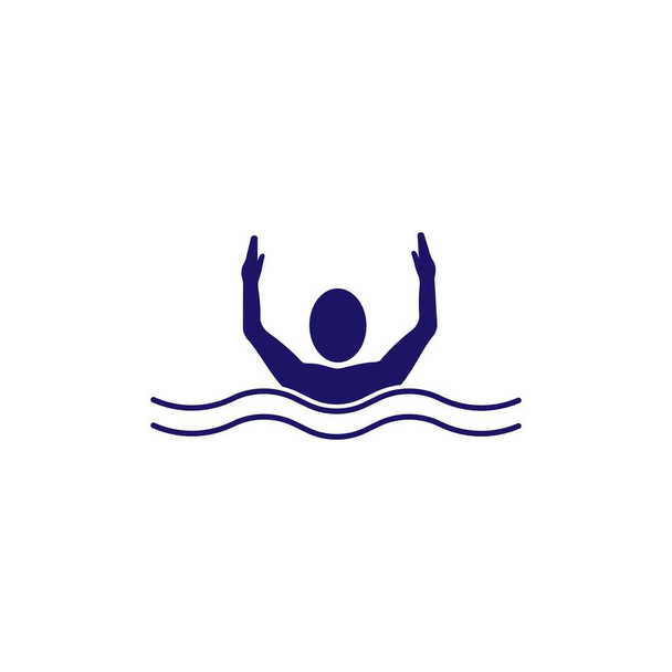 水泳スポーツロゴイラストベクトル - ベクター画像