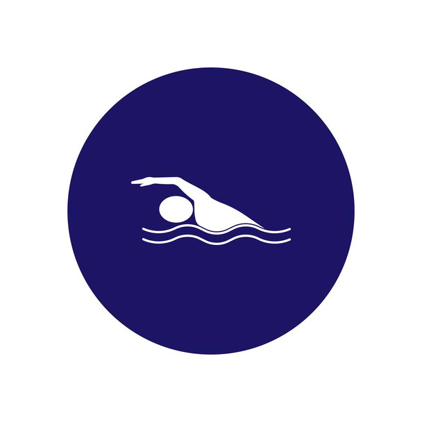 Swimming sport logo ilustration vector - Vector, Image