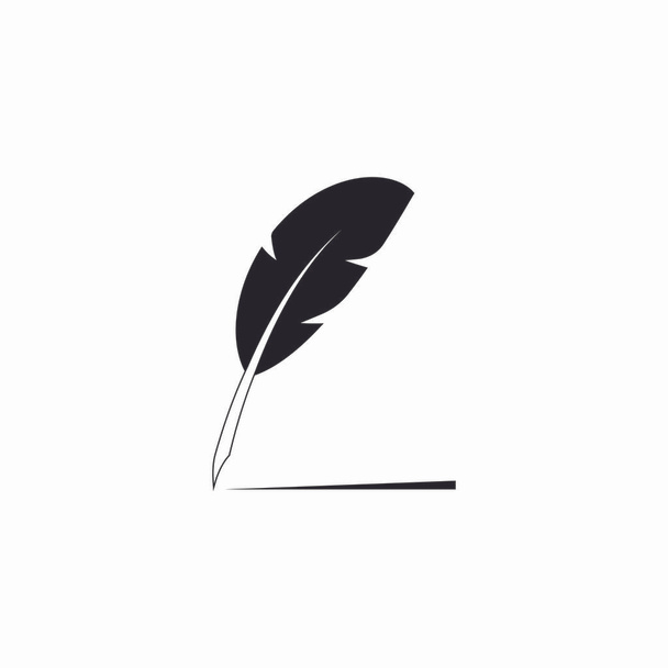 Tüy kalem logo vektör şablonu - Vektör, Görsel