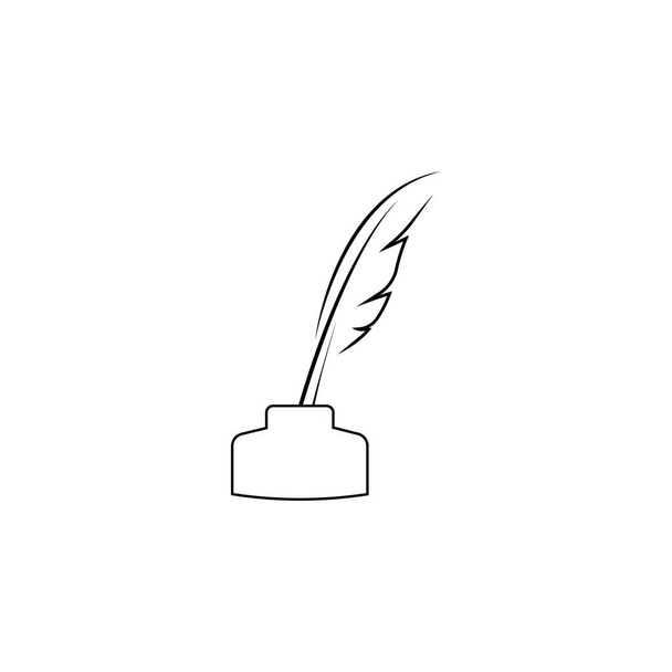 Modelo de vetor logotipo caneta pena - Vetor, Imagem