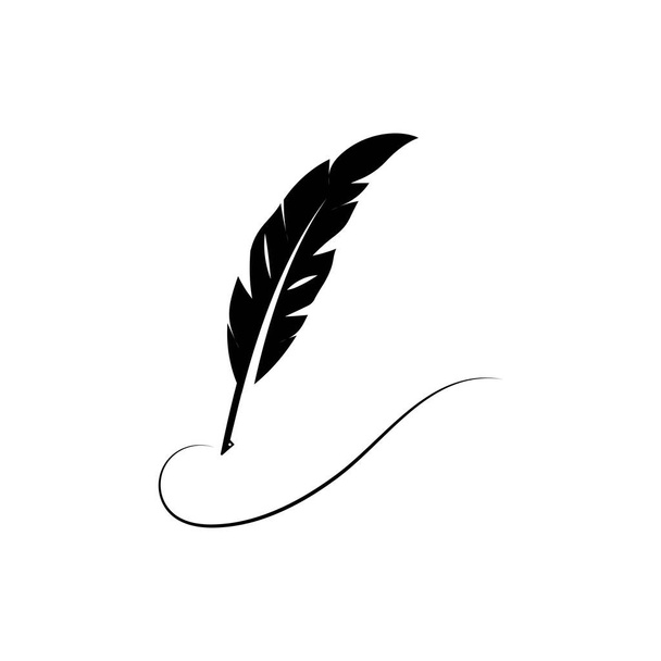 feather pen logo illustration design - Vector, Image