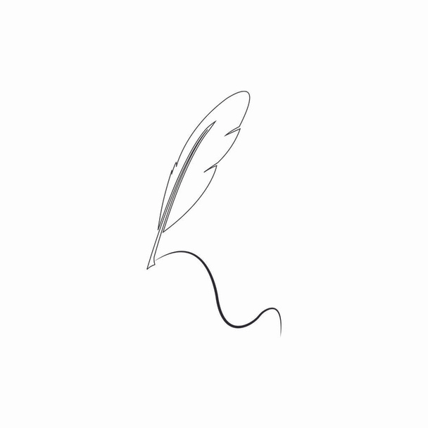 дизайн логотипа кастрюли с перьями - Вектор,изображение