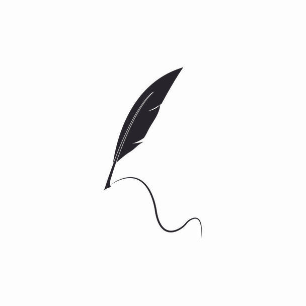 Plantilla de vector de logotipo pluma pluma - Vector, Imagen