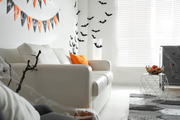 Modern room decorated for Halloween. Festive interior - Photo, image