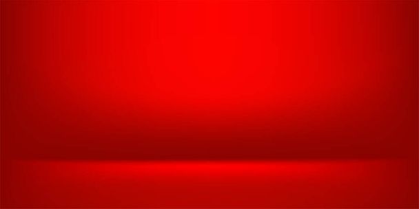 red luxurious banner background, vivid red for modern background, light shine background, copy space - Vector, Image