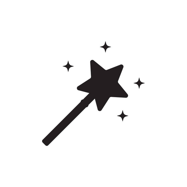 星の輝きを持つベクトル魔法の杖のアイコン. - ベクター画像
