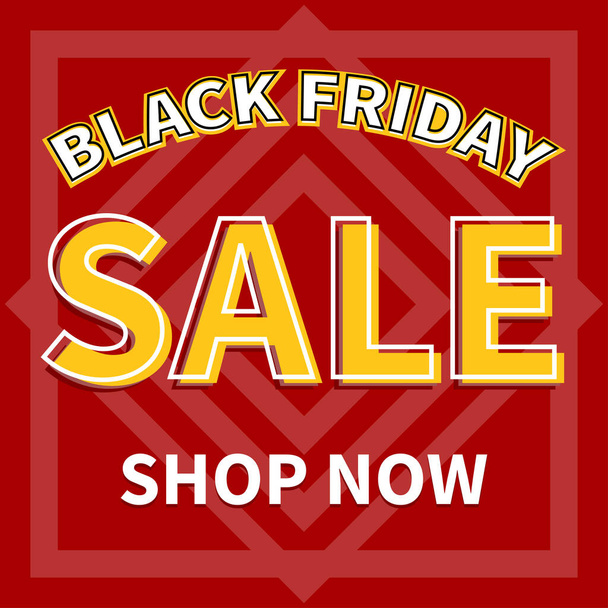 Red and yellow color sale promotion banner template Black friday event - Vector, Image