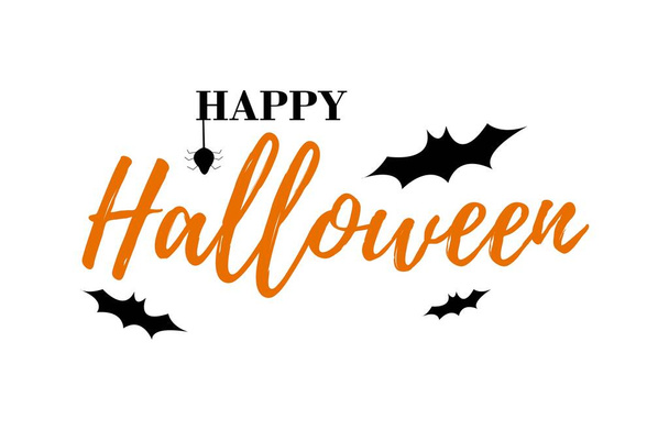 Glücklicher Halloween-Vektortext. Halloween-Schriftzug. Happy halloween Text auf weißem Hintergrund... - Vektor, Bild