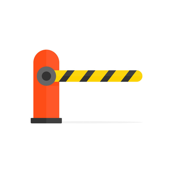 Automatic car barrier icon. Closed barrier in flat style. Vector color illustration isolated on white. - Vector, Image